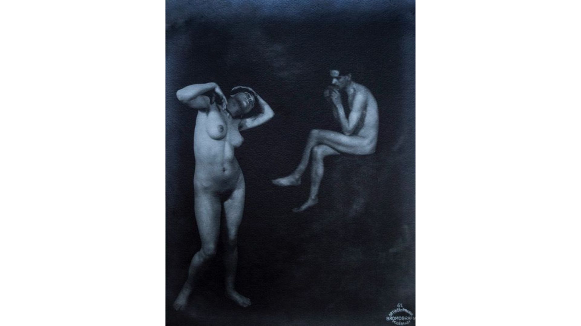 Nude, c.1924 Vintage Silver Print| romografia on blue toned paper (Printed in the 1920s) Author’s stamp 
Cartacea Galleria 
Cartacea Gallery